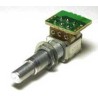 3VR1VM303 POTENTIOMETER B50K / B50K, solid shaft, Concentric 2 circuit, center detent with PCB, concentric