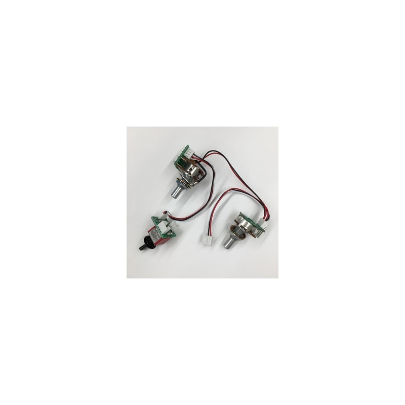 3EMV5T47-SBL Preamp:BEQ3 module Volume / Balancer, 500k with 3way Tap SW (C473, BK mini), Solid shaft, Left-handed