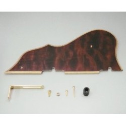4PG1QM2BRW Pickguard: Quilted maple / Brown, for Artcore (H-H), Quilted maple veneer on bakelite, with gold bracket