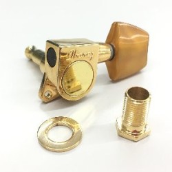 5AMH18N Meccaniche Smooth tuner AS, oro con paletta madreperla scura, set L3R3