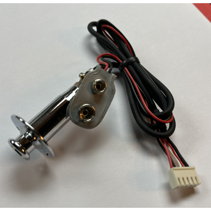 Presa Jack Cromo per chitarra acustica + clip batteria 9v