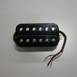 3PU1C4076 Pickup: AH2 humbucker bridge no logo minusflat chrome polepiece 4leads type (Black)