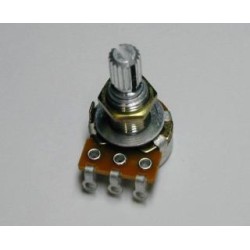 3VR12A0001Potentiometer: A50K, D16, D7.8 / L10 + L8, knurl shaft, soldered 104 cap