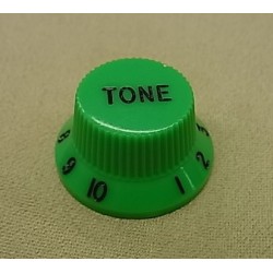 4KB4GA0001- Manopola - Control knob: Plastic Hat, Volume, Green Letters in black
